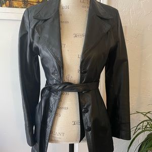 Vintage Wilson Leather Short Trench Coat